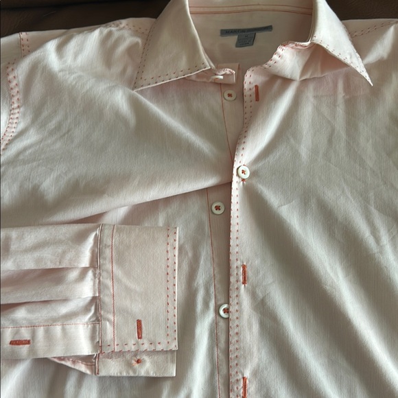 Zara Light Orange Button Down Shirt - Picture 2 of 3